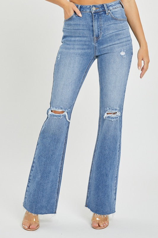 RISEN Distressed Flare Denim