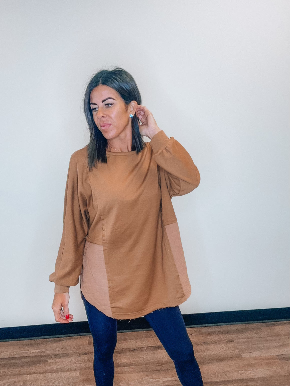 Raw Hem Tunic Top