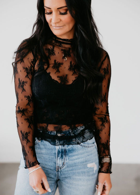 Black Mesh Top