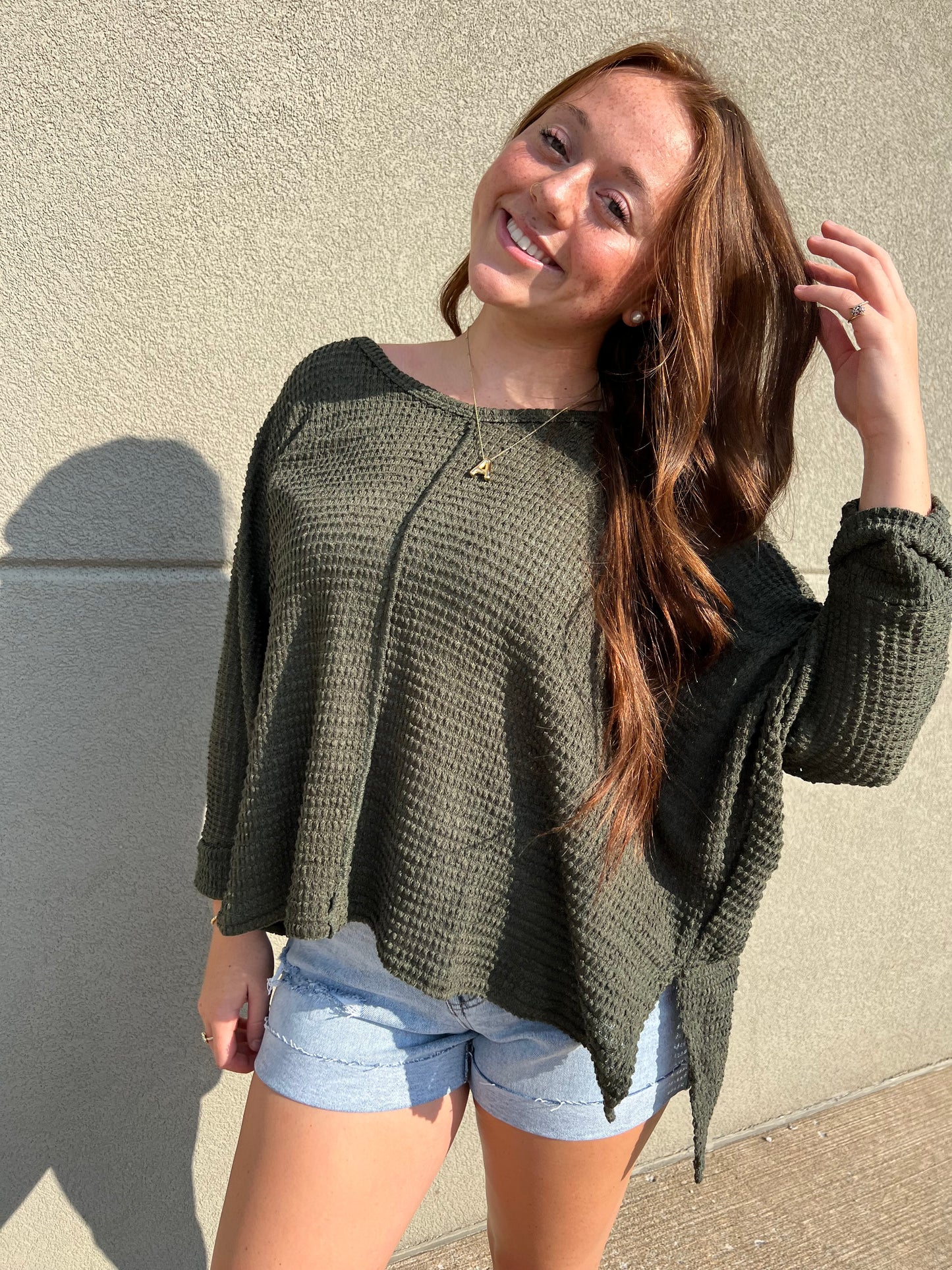 Waffle Knit Top