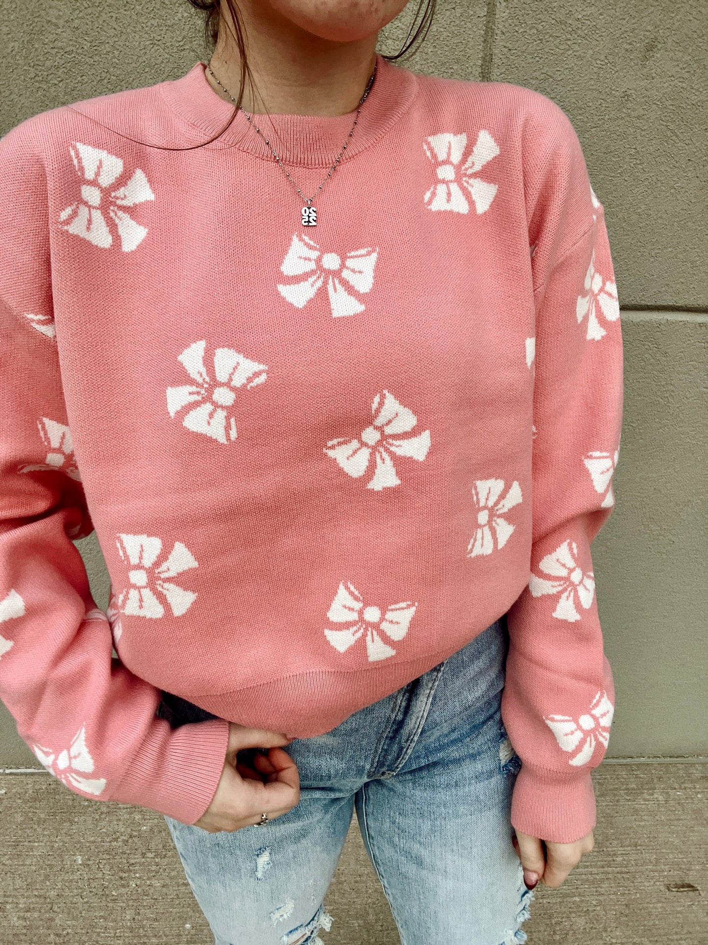 Pink Bow Sweater