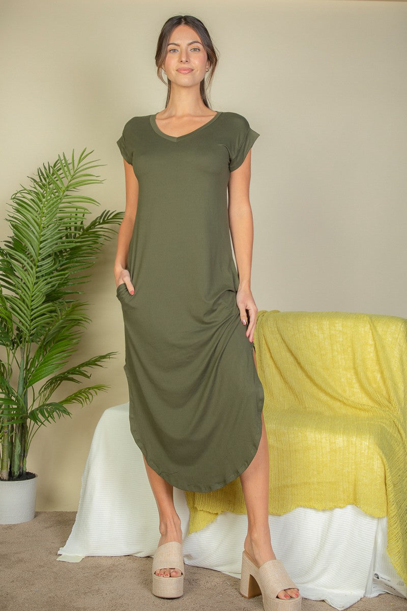 V- Neck Maxi Dress