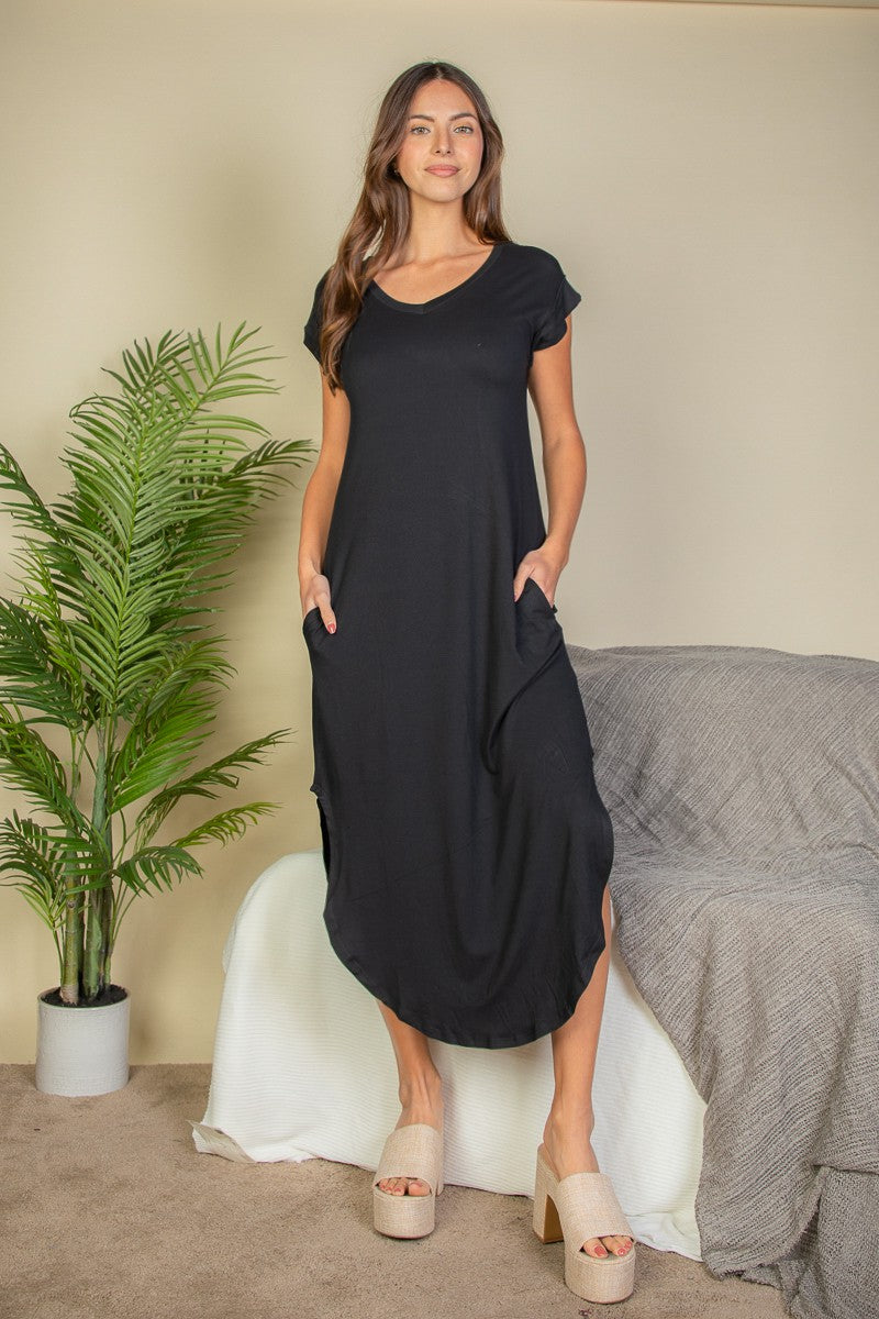 V- Neck Maxi Dress